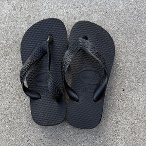 Havaianas Toddler Black Textured Flip Flops